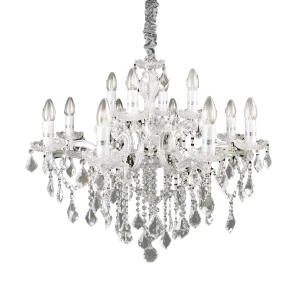 Lampa wisząca Ideal Lux FLORIAN SP12 srebrna 12xE14 wys.87cm