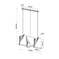 Lampa wisząca Sollux BLUM 3 czarna E27 wys.128cm