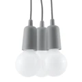 Lampa wisząca Sollux DIEGO 3 szara E27 wys.90cm