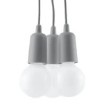 Lampa wisząca Sollux DIEGO 3 szara E27 wys.90cm
