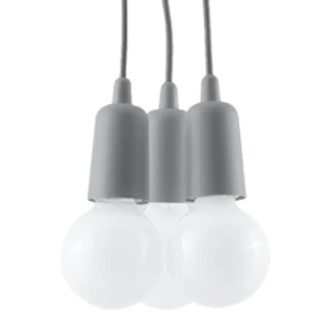 Lampa wisząca Sollux DIEGO 3 szara E27 wys.90cm