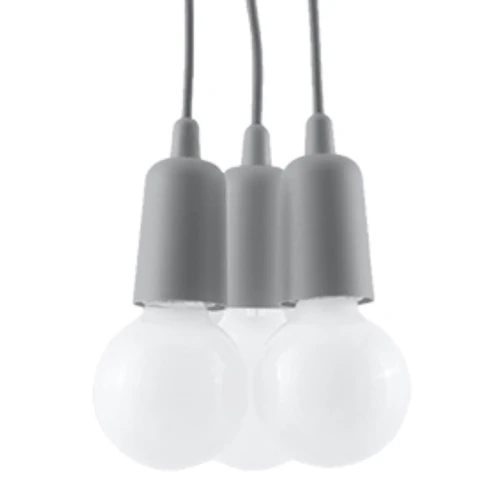 Lampa wisząca Sollux DIEGO 3 szara E27 wys.90cm