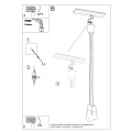 Lampa wisząca Sollux DIEGO 3 szara E27 wys.90cm