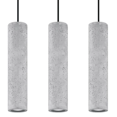 Lampa wisząca Sollux LUVO 3L czarna GU10 wys.90cm