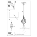 Lampa wisząca Sollux ARANCIA naturalne drewno E27 wys.100cm