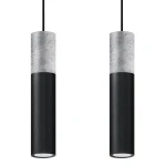 Lampa wisząca Sollux BORGIO 2 czarna GU10 wys.90cm