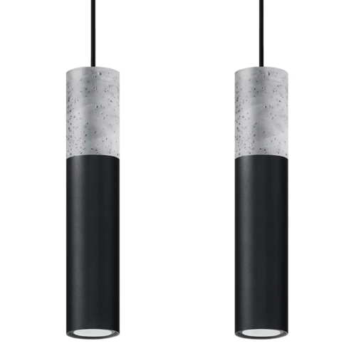 Lampa wisząca Sollux BORGIO 2 czarna GU10 wys.90cm