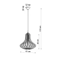 Lampa wisząca Sollux ELZA drewniany E27 wys.110cm
