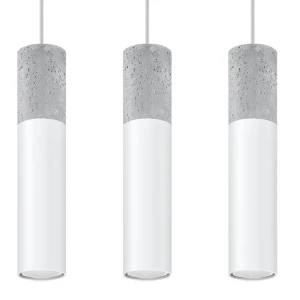 Lampa wisząca Sollux BORGIO 3L biała GU10 wys.90cm