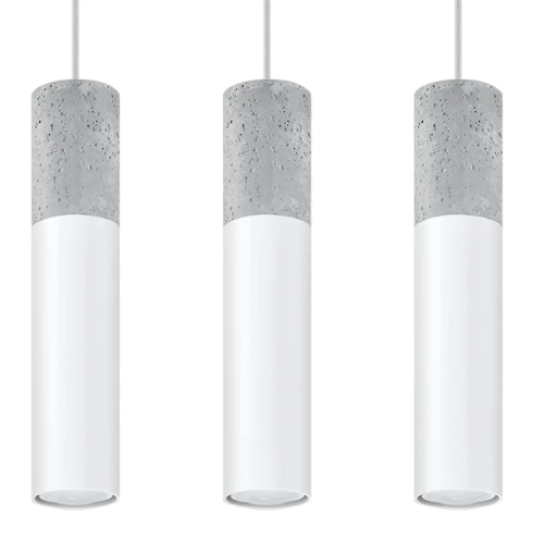Lampa wisząca Sollux BORGIO 3L biała GU10 wys.90cm