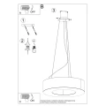 Lampa wisząca Sollux SATURNO SLIM 70 czarna E27 śr.70cm wys.102cm