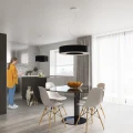 Lampa wisząca Sollux SATURNO SLIM 70 czarna E27 śr.70cm wys.102cm