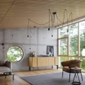Lampa wisząca Sollux EDISON 3 czarna E27 wys.150cm