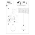 Lampa wisząca Sollux BALL szampańska E27 wys.120cm
