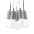 Lampa wisząca Sollux DIEGO 5 szara E27 wys.90cm