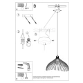 Lampa wisząca Sollux UMB czarna E27 wys.125cm