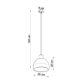 Lampa wisząca Sollux DAMASO szara E27 wys.128cm