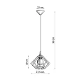 Lampa wisząca Sollux POMPELMO naturalne drewno E27 wys.90cm