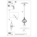 Lampa wisząca Sollux POMPELMO naturalne drewno E27 wys.90cm