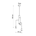 Lampa wisząca Sollux DUOMO 3M czarna E27 wys.100cm