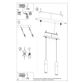 Lampa wisząca Sollux PABLO 2 biała GU10 wys.90cm