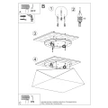 Plafon Sollux HEXA cekin E27 szer.40cm