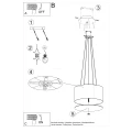 Lampa wisząca Sollux OTTO 50 czarna E27 wys.115cm