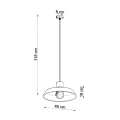 Lampa wisząca Sollux AFRA szara E27 wys.115cm