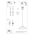 Lampa wisząca Sollux AFRA szara E27 wys.115cm