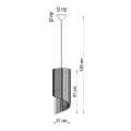 Lampa wisząca Sollux ALEXIA drewniana E27 wys.120cm