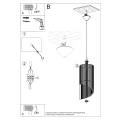 Lampa wisząca Sollux ALEXIA drewniana E27 wys.120cm