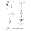 Lampa wisząca Sollux CASCO biała/naturalne drewno E27