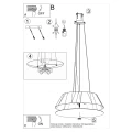 Lampa wisząca Sollux VEGA 60 czarna E27 wys.105cm