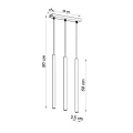 Lampa wisząca Sollux PASTELO 3 biała G9 wys.90cm