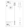 Lampa wisząca Sollux EDISON czarna E27 wys.106cm