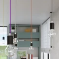 Lampa wisząca Sollux EDISON czarna E27 wys.106cm