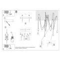 Lampa wisząca Sollux EDISON 7 czarna E27 wys.150cm