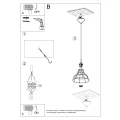 Lampa wisząca Sollux ANATA czarna E27 wys.95cm