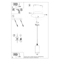 Lampa wisząca Sollux OTTO 15 biała E27 wys.125cm