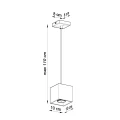Lampa wisząca Sollux QUAD 1 czarna 1xGU10 wys.110cm