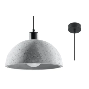 Lampa wisząca SOLLUX PABLITO szara 1xE27 wys.120cm