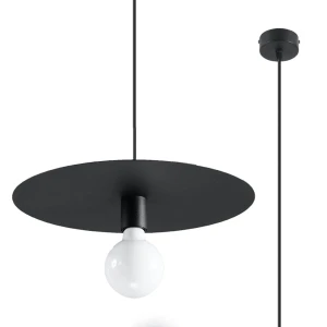 Lampa wisząca SOLLUX FLAVIO czarna 1xLED wys.105cm