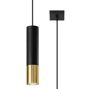Lampa wisząca SOLLUX LOOPEZ 1 czarna/złota 1xGU10 wys.100cm