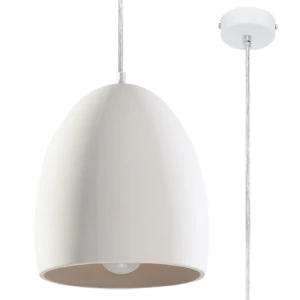 Lampa wisząca SOLLUX ceramiczna FLAWIUSZ biała 1xE27 wys.122cm