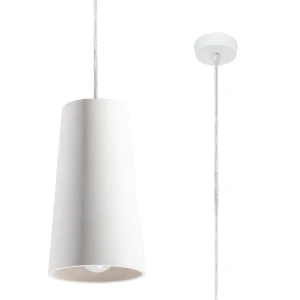 Lampa wisząca SOLLUX ceramiczna GULCAN biała 1xGU10 wys.128cm