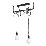 Lampa wisząca SOLLUX SALAMANCA 2 czarna 2xE27 wys.150cm