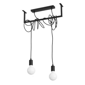 Lampa wisząca SOLLUX SALAMANCA 2 czarna 2xE27 wys.150cm