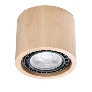 Plafon SOLLUX BASIC 1 naturalne drewno 1xGU10 szer.14cm