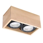 Plafon SOLLUX QUATRO 2 naturalne drewno 2xGU10 szer.14cm