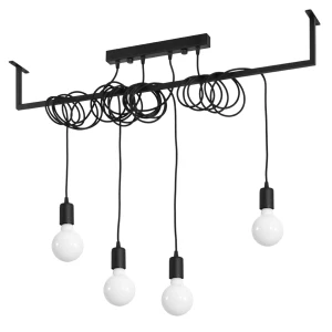 Lampa wisząca SOLLUX SALAMANCA 4 czarna 4xE27 wys.150cm